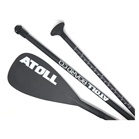 Atoll ISUP Carbon Fiber Paddle Board Paddle, 100 Percent, 3 Piece Adjustable Sup Board Travel Paddle with Carbon Fiber Blade Cover