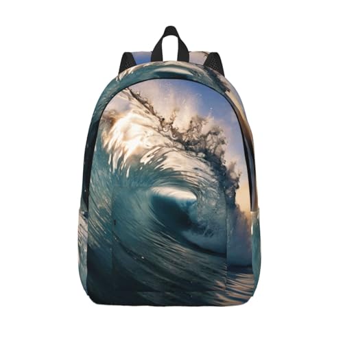 Sac à dos vagues de l'océan femme protège ordinateur pour voyager sans stress