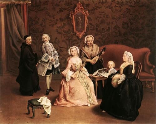 Cuadro de pared il Concertino de Pietro Longhi ideal para dar elegancia a tu salón de 60x90cm
