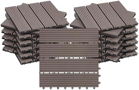 WOLTU Piastrelle per Pavimenti da Esterno Balcone/Giardino/Terraz...