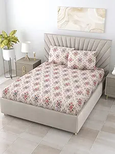 Bombay Dyeing SAGE 180 TC 100% Cotton ONE King Size 274x274CM / 108x108INCH BEDSHEET with 2 Pillow Covers Size 46X69CM / 18X27INCH (BD-DB-SAGE-7204-4449)