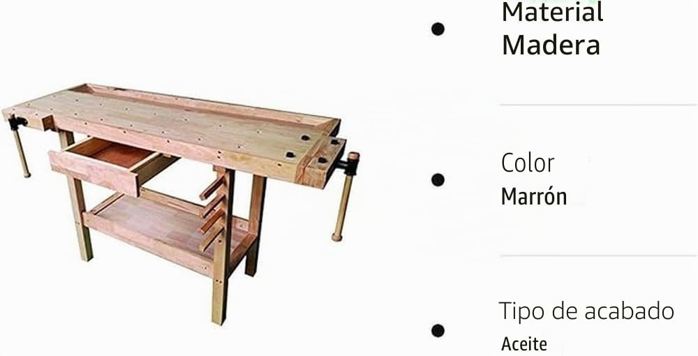 Vigor 4894510 Banco de trabajo de madera, marrón