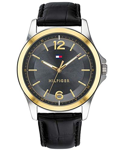 Tommy Hilfiger 1791518 Black Dial Black Leather Strap Men's Watch