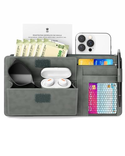 Image of FEDUS Premium Car Sun Visor Organizer Car Organiser and Storage Car Document Holder, Sunglasses Holder for Car, Car All New Accessories Multipocket Pouch Auto Interior Accessories for Truck, SUV, Van
