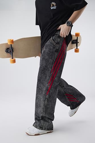 Men's Baggy Jeans Y2K Vintage Distressed Ripped Wide Leg Denim Pants Hip Hop Casual Loose Fit Streetwear Trousers4