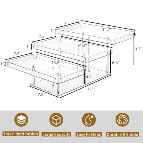 Nagpew Clear Cupcake Stand, 3 Tiered Acrylic Dessert Table Display Set for 54 Cupcakes, Large Food Display Riser Serving Platter for Wedding, Party, Baby Shower, Buffet by Nagpew - Image 3