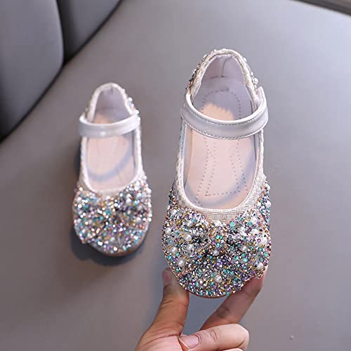 Girls' Single Shoes Spring and Autumn Colored Diamond Bow Knot Small Medium and Large Children's Slip on Shower Shoes3
