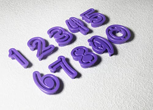 Image of Number Fondant Cake Biscuit Baking Mould DIY Fondant Cake Embosser Cookie Cutters, Set of 10, Purple