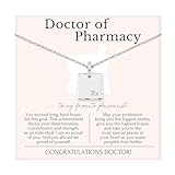 HOPE LOVE SHINE Pharmacist Gift Necklace - Doctor of Pharmacy Graduation Gift for Women - Sterling Silver Rx Pendant - Pharmacist Gifts for Women - Adjustable Chain (16+2”)