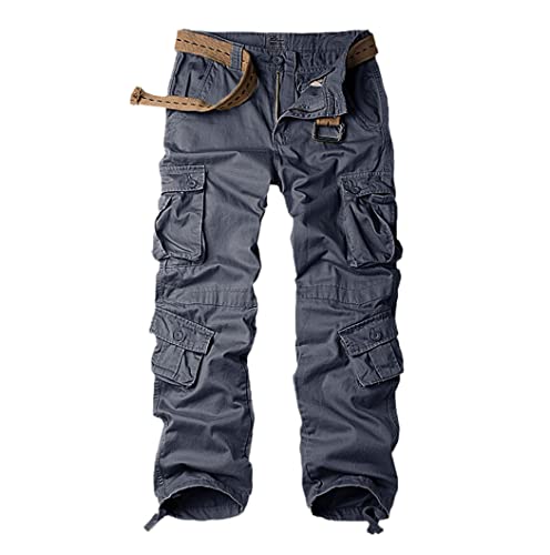 Pantalon cargo homme idéal pour randonnée et loisirs outdoor en coton gris baggy