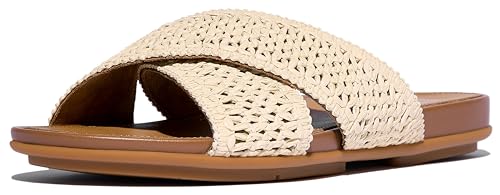 Image of FitFlop Women's Gracie Leather Cross Slide Sandal