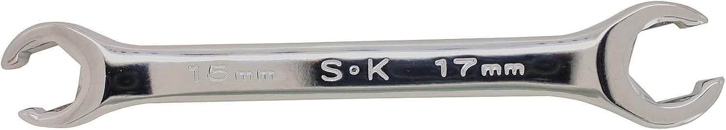 SK Tools USA 1" X 1-1/8", Regular, 12 Point, Double Open End, SuperKrome® Flare Nut wrench | F3236