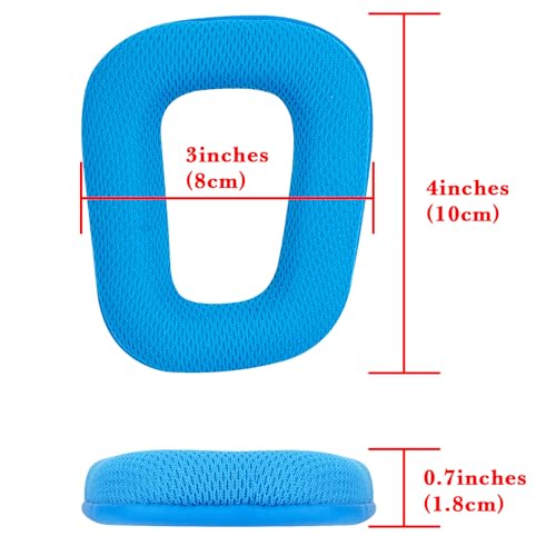 Repuesto de Almohadillas para Auriculares Linkidea compatibles con Logitech G430, G930, G35, F450, G432, G332, cubiertas de oreja en tela de malla azul miniatura 6