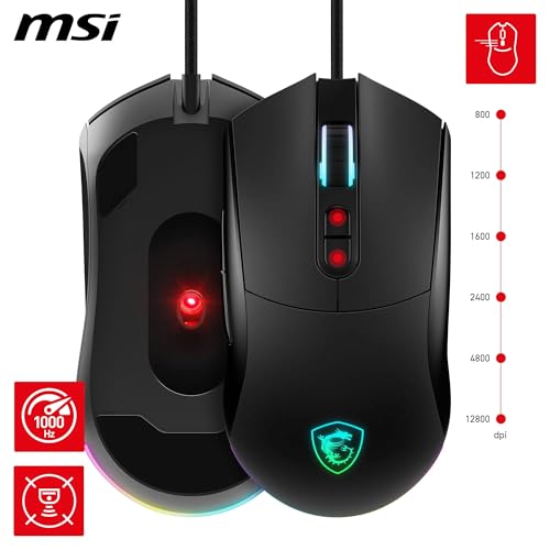 Ratón gaming óptico de 12800 dpi MSI Forge con 1ms de latencia 5