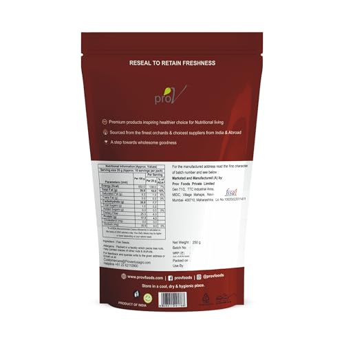 Image of ProV Premium Flax Seeds 250g, Raw Whole Unroasted Seeds, Alsi Beej, High in Protein & Fiber, No Cholesterol, No Added Sugar, Healthy Fats, Edible, Ziplock Pouch, Daily Use Superfood, Diet