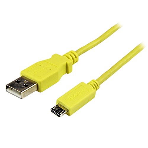 StarTech.com USBAUB1MYL - Cable de Carga y sincronización Micro B a USB A para Tablets y móviles, Amarillo