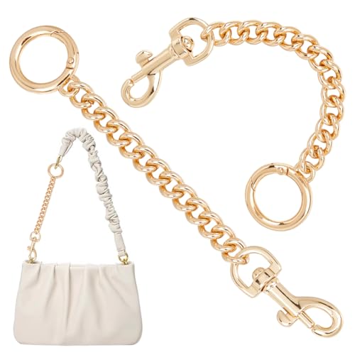 UNICRAFTALE 2pieza Cadena de Bolso de Aleación Cadenas Extensoras de Bolso de Oro Claro Cadena de Bolso de 16 cm Extensor de Correa de Bolso de Hombro de Metal con Anillo de Resorte Y Gancho Giratorio