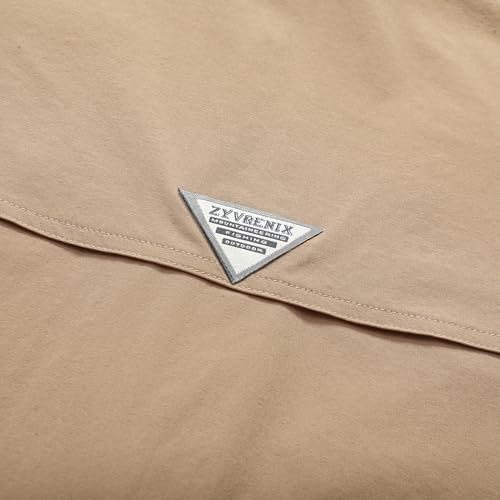 Zyvrenix Men's Outdoor Short Sleeve Button Down Shirts with Pocket Khaki L - image 8