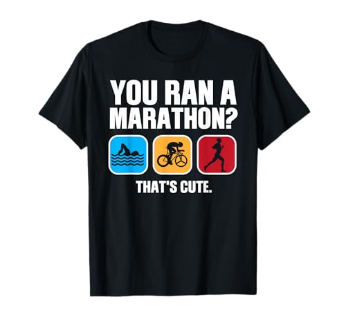 Funny Swim Bike Run Triathlon Design Men Women Triathletes T-Shirt