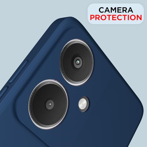 Image of Outlouders Back Cover for Redmi 13C 5G | Camera Protection | Durable Soft Matte Silicone Bumper Case (Blue)