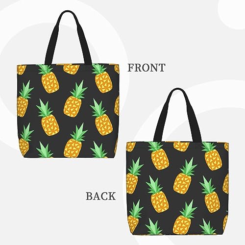 Yellow Pineapple Print Tote Bag Large Women Casual Shoulder Bag Handbag For Outdoors Holiday Weekender Travel Gifts3