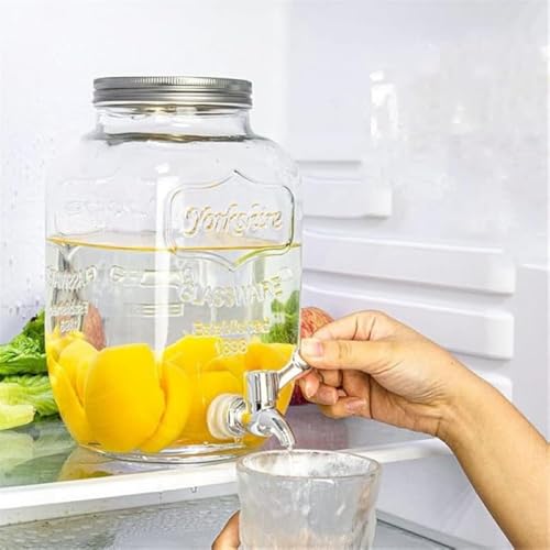 GEBYUI 大容量透明密封容器セット|冷蔵庫用冷?・梅酒/果汁/?酒保存瓶 キッチン収納に最適 シール性高め パーティー飲み物サーバー兼用 多用途貯蔵罐?