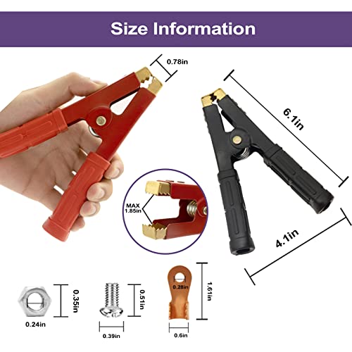 Govel 4PCS Heavy Duty Pure Copper Battery Jumper Cable Clamps (Red & Black) by Govel - Used condition - Image 4