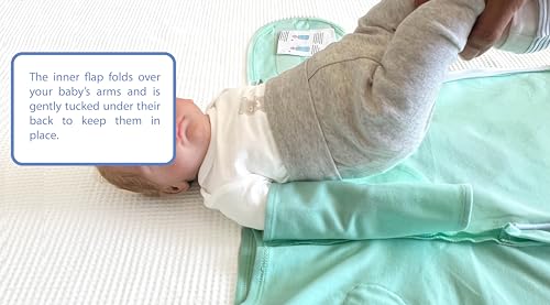 Image of The Safer Swaddle | Innovative Safety-Snaps adjust Length to Keep Baby's Face Uncovered - for Next-Level Safety. Dual Flap secures Arms & Wraps Snugly. Shoulder-, Hip-Healthy (Small (0-3 M), Mint)