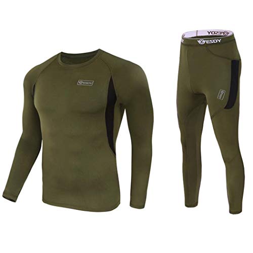 Dadsfvg Winter Men's Tactical Fleece Thermal Underwear,Sweat Quick Drying Thermo Underwear,Breathable Elasticity Long Johns Pants Navy Blue Xxl #TOP1