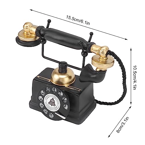 Fockety Europäisches Vintage-Telefon, antikes Bürotelefon, Bürotelefon mit antikem Zifferblatt, dekoratives Bürotelefon für Zuhause und