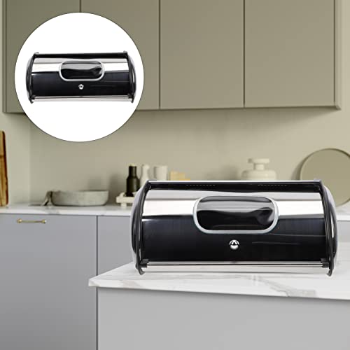 Alipis Stainless Steel Bread Bread Box For Kitchen Counter Stainless Steel Bread Box For Kitchen Countertop Metal Bread Box Roll Top Box For Kitchen #TOP1