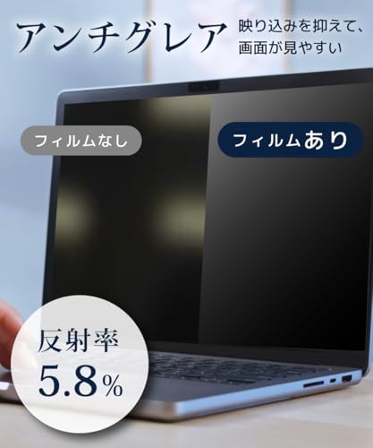 LOE 覗き見防止 macbook air 15 保護フィルム【ブルーライトカット】反射防止 アンチグレア マグネット対応 2023~2024年モデル M2~M3対応 1枚 LOE0555 の商品画像 6