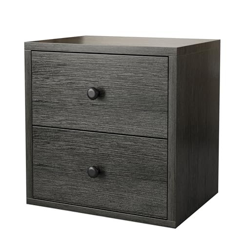 FUSUNBAO Magic DIY Cube Storage Organizer Stackable Cubes for Home Books Clothes Toy-Modular Cubby Storage System-Office Cubical-Bookcase Closet (French Oak,Drawer Cube)