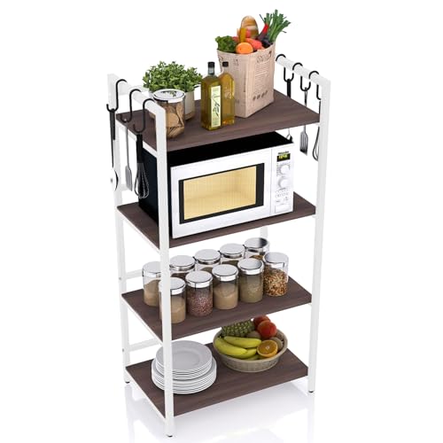 Image of wow craft 4-Layer Multipurpose Storage Stand | Floor-Mount Shelf for Kitchen, Office & Kids' Room | Sturdy White Metal Frame with Engineered Wood Shelves | Spacious & Durable (130x60x40 cm)
