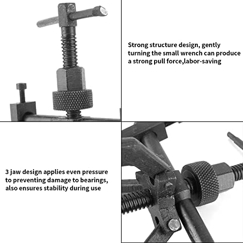 3 Jaw Inner Bearing Puller, Keenso 45 Carbon Steel 3 Jaw Inner Bearing Puller Tool Kit Heavy Duty Automotive Manual Machine Extractor