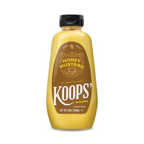 Image of Koops' Honey Mustard - Gourmet Mustard, Gluten-Free, Kosher, Made in USA, From Quality Mustard Seeds, Honey Mustard Sauce - 12 Oz
