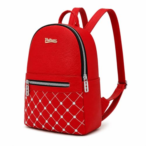 Image of VRITRAZ PU Leather Ladies Leather Shoulder Fitting Backpacks Designer Backpack Shoulder Bag, Handbag For Women, Girls Elegant Backpack Purse