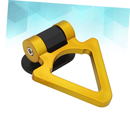 CIYODO Decorative Hooks Modified Self-Adhesive Car Auto Motor Front Hook Bumper Plastic Ring Towing for Vehicle Racing Accessory Golden Trailer Triangle Decorative Car Hooks - Thumbnail 2