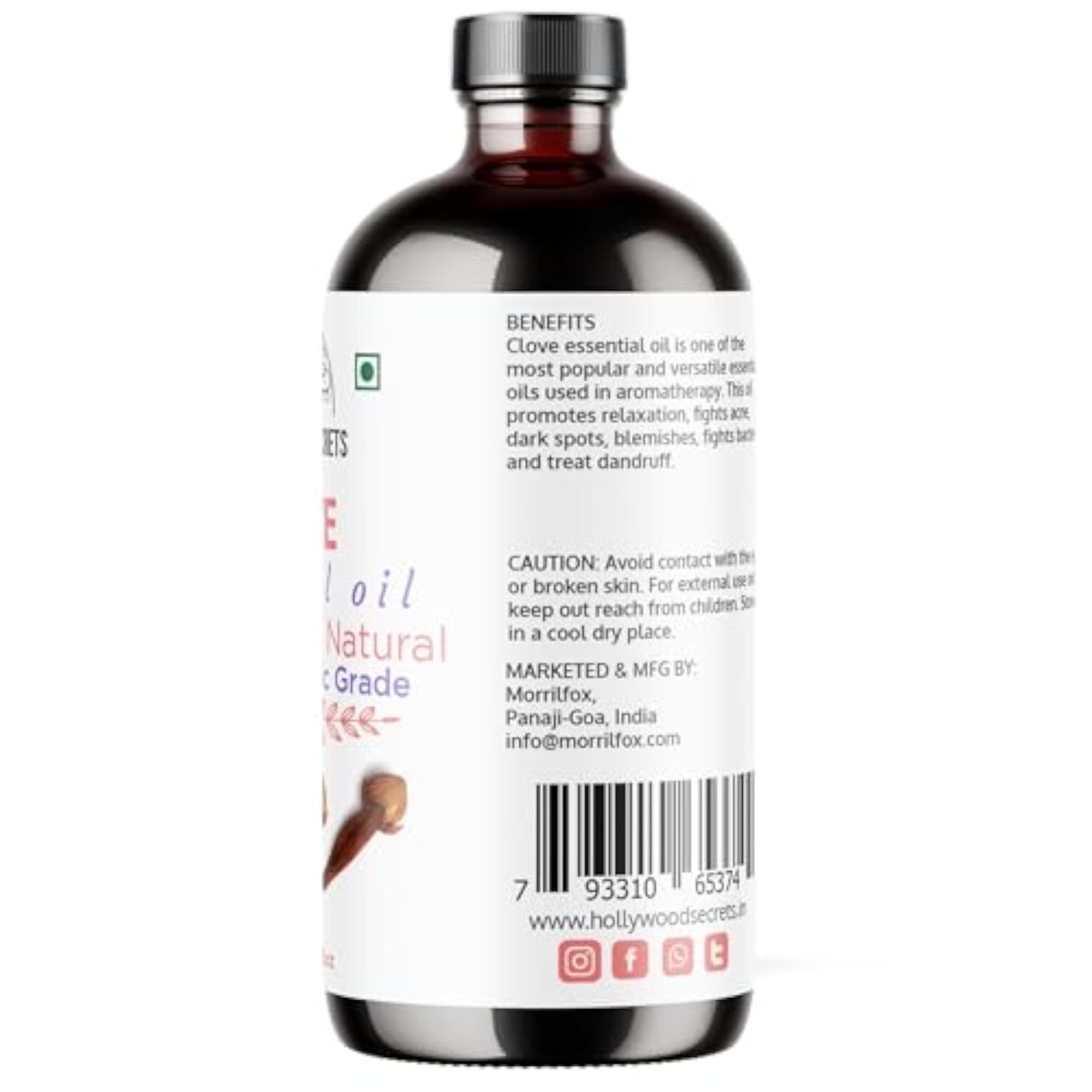 Hollywood Secrets Pure Clove Essential Therapeutic 100ml