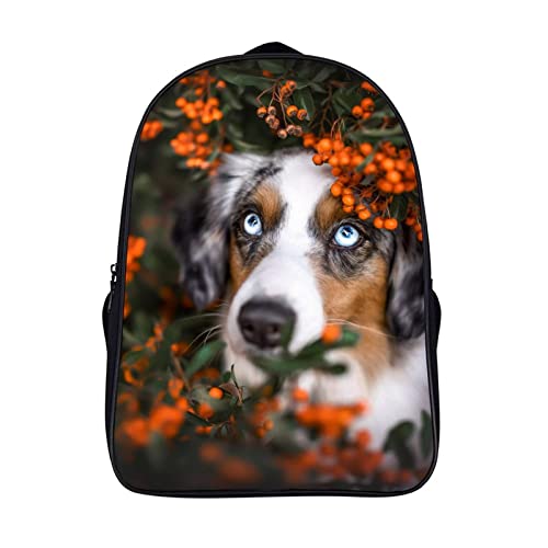 Sac à dos berger australien unisexe pour l'école et le sport (40x28x16cm)