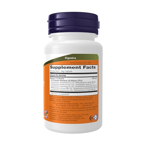 Now Foods Probiotic-10, 25 Billion - Pack of 50 Capsules