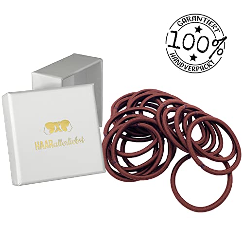 Haarallerliebst Women's Hair Scrunchies Medium Brown for Brown Hair (Pack of 20, 4.5 mm Thick) - Image 4