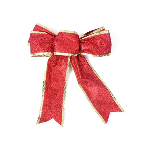 SEWACC 5 peças grande laço de Natal fita brilhante laço presente nó natal enfeites laços decorativos