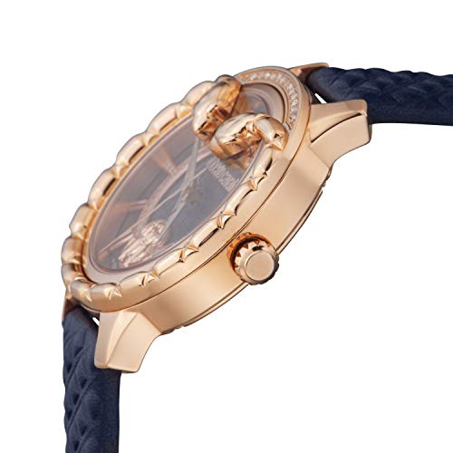 Roberto Cavalli By Franck Muller Serpente Diamond Swiss Made Women's RV2L025L0026 Swiss Quartz Blue Leather Strap Watch