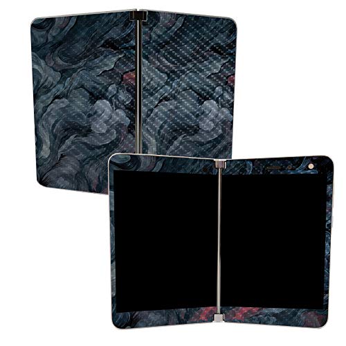 MIGHTY SKINS MightySkins Carbon Fiber Skin for Microsoft Surface Duo - Storm Cloud | Protective, Durable Textured Carbon Fiber Finish | Easy to Apply, Remove, and Change Styles | Made in The USA