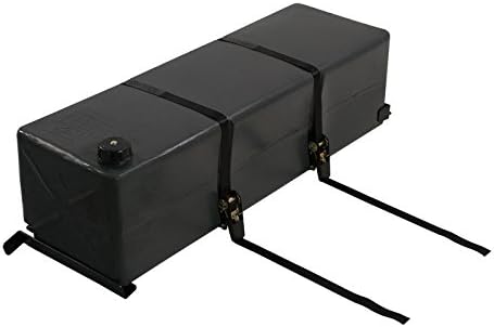 Front Runner 67L Water Tank mounted with tie-down straps on a vehicle roof rack.