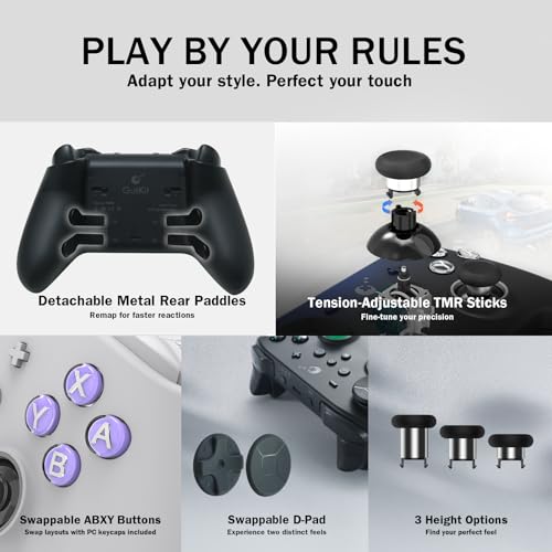 Image of GuliKit TT MAX Bluetooth Controller For Switch 2 /PC /Android /iOS - Ultra Fast Wireless Gamepad with Tension Adjustable TMR Joysticks,Micro /Hall Triggers,4 Rear Paddles,Switch 1 /2 Wake-Up,Multi-functional Adapter