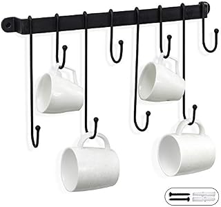 AJART Coffee Mug Rack Form Hand-Forged (17 inches/Black) Free and Highly Flexible