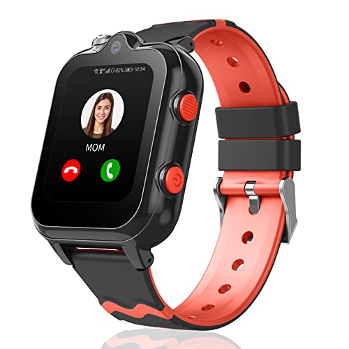 Montre Connectée Enfant GPS, 4G Montre Intelligente Enfant, Montre Watch Telephone Enfant avec SOS WiFi Caméra Mode Scolaire pour Fille Garçon 5-13 Ans (Noir)