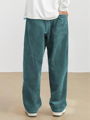 Image of JMIERR Mens Corduroy Pants Wide Leg Baggy Sweatpants | Loose Fit Joggers, Elastic Waist Drawstring, Casual Sweatpants, Vintage Pants, Fall Winter Fashion, Streetwear
